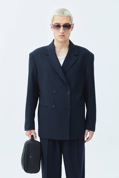 Classic Double Breasted Blazer Suit Withinblack