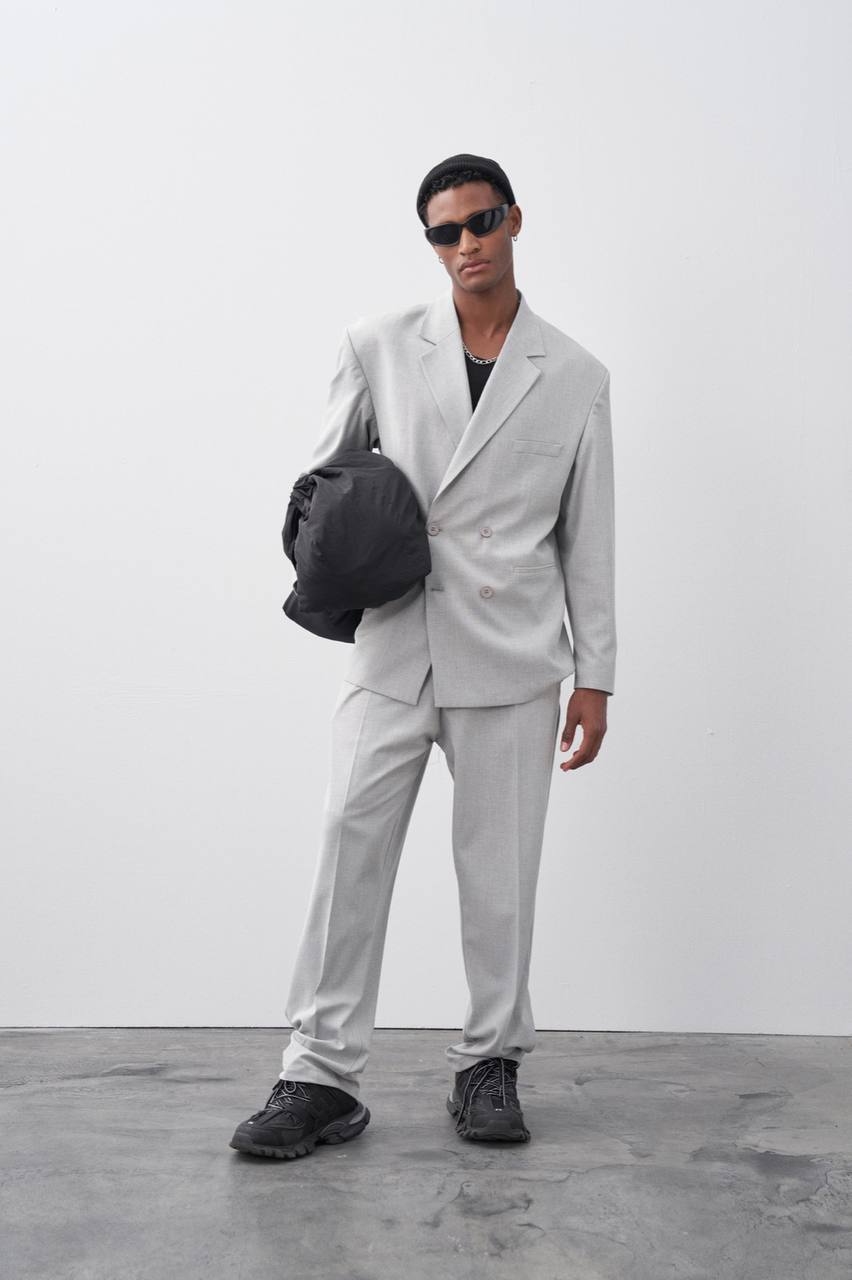 Classic Double Breasted Blazer Suit Withinblack