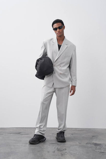 Classic Double Breasted Blazer Suit Withinblack