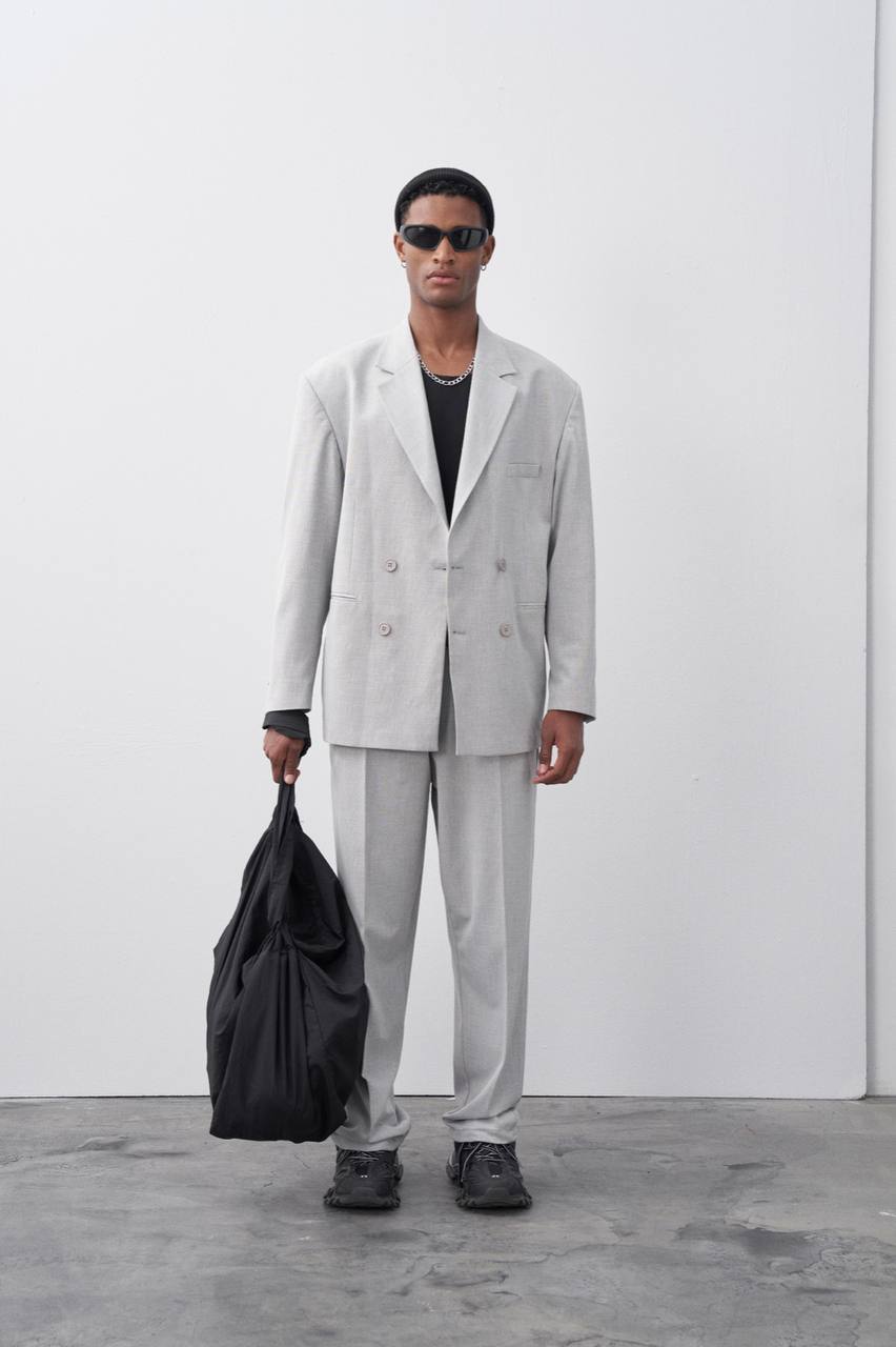Classic Double Breasted Blazer Suit Withinblack