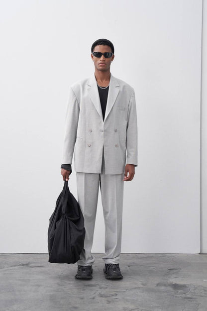 Classic Double Breasted Blazer Suit Withinblack