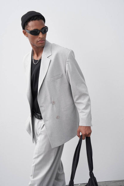 Classic Double Breasted Blazer Suit Withinblack