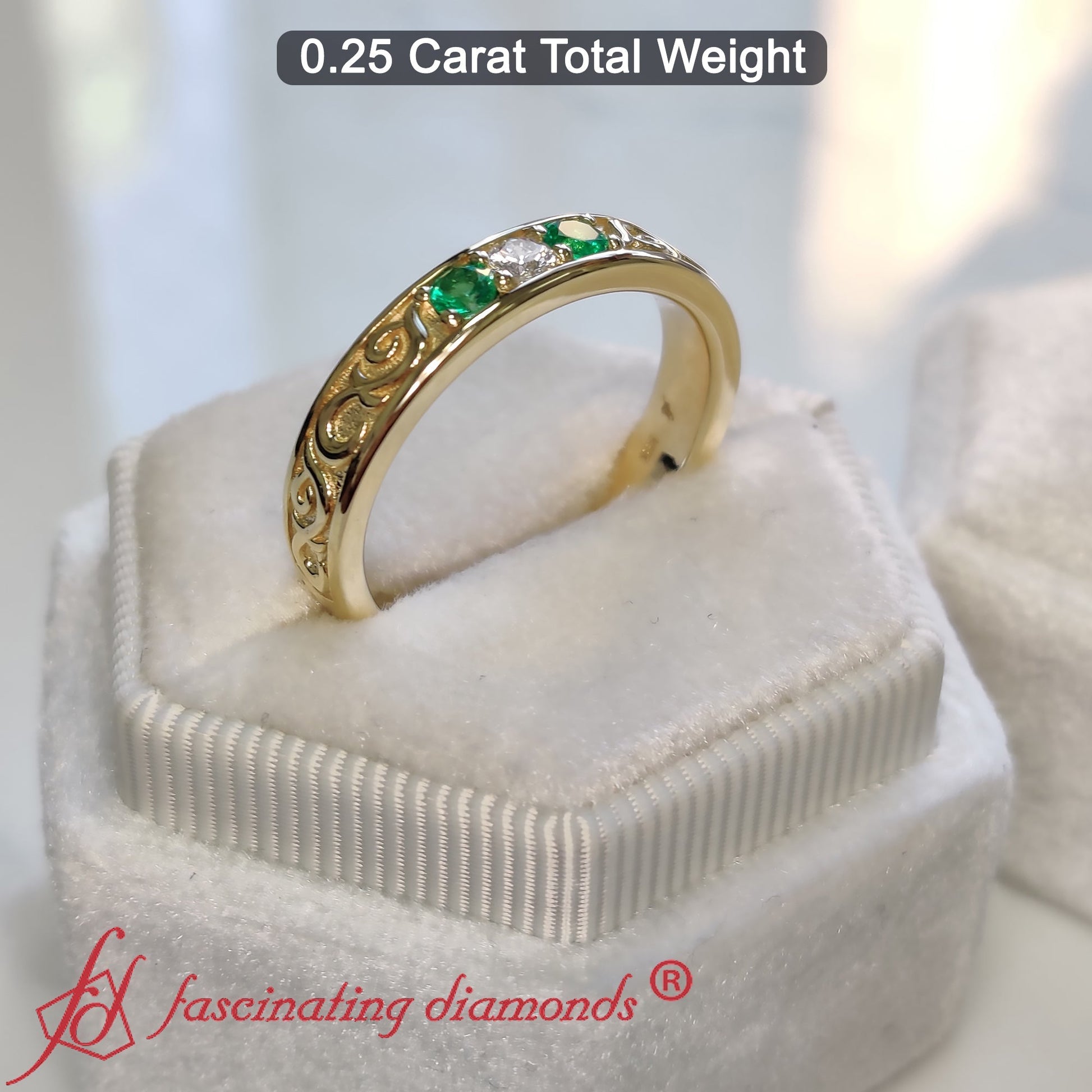 Classic Mens 3 Stone Wedding Band Fascinating Diamonds