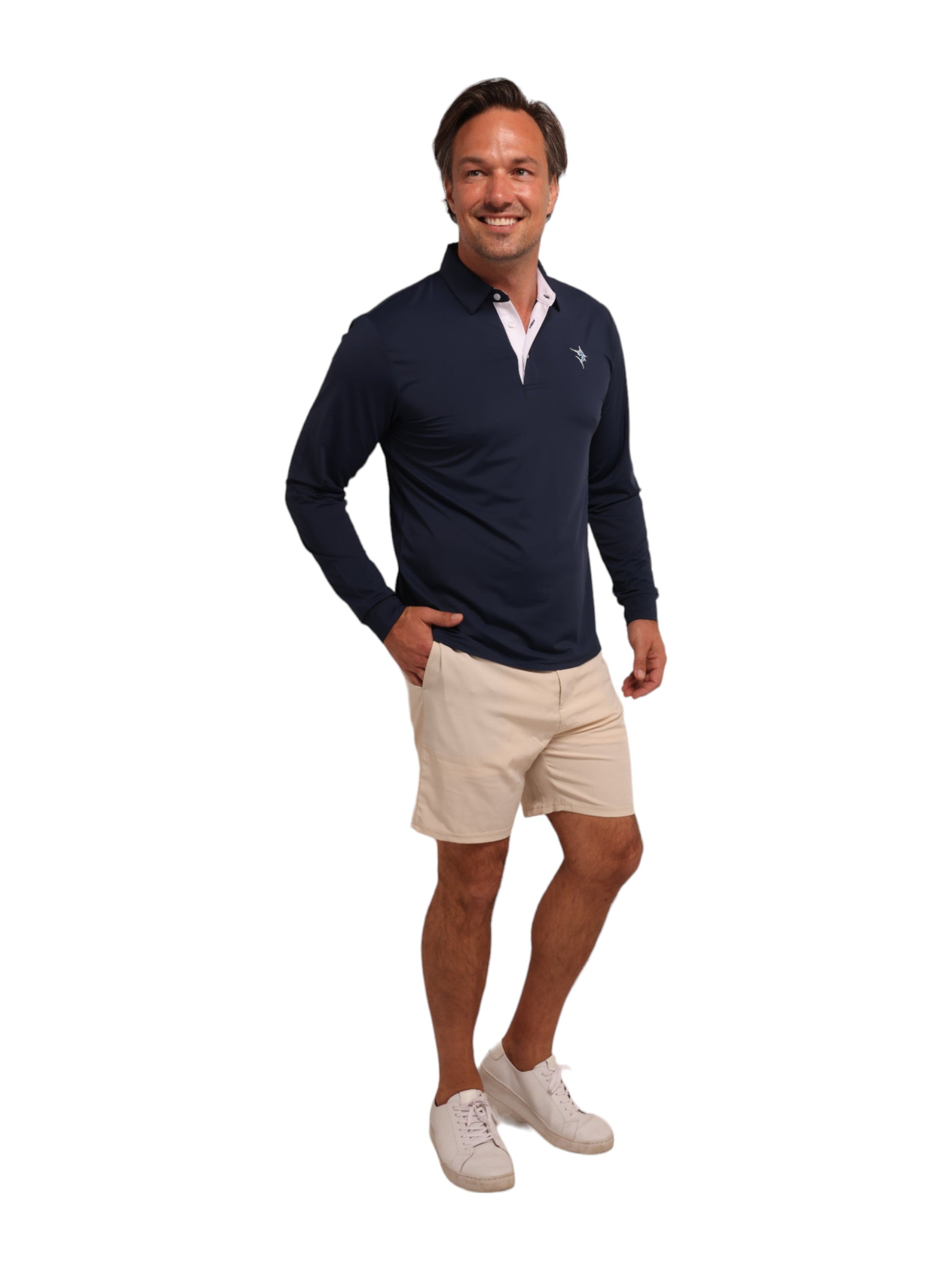 Coast Long Sleeve Polo White Water Life