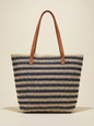 Artisanal Handwoven Stripes Large Tote for Summer Vacation