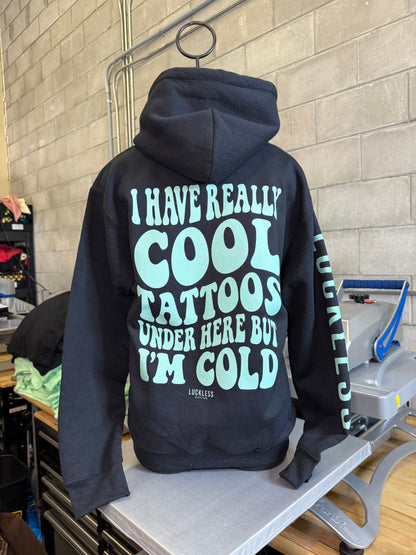 Cool Tattoos Hoodie | Black - Mint - Pink