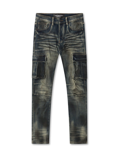 Valabasas Broken Skinny Jeans - Dirty Blue Denim Exchange