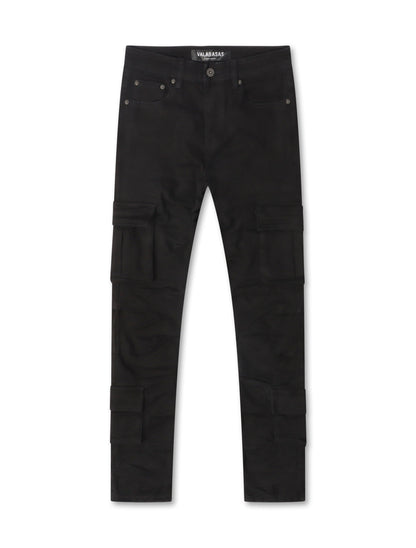 Valabasas Laddered Congo Skinny Jeans - Black Denim Exchange