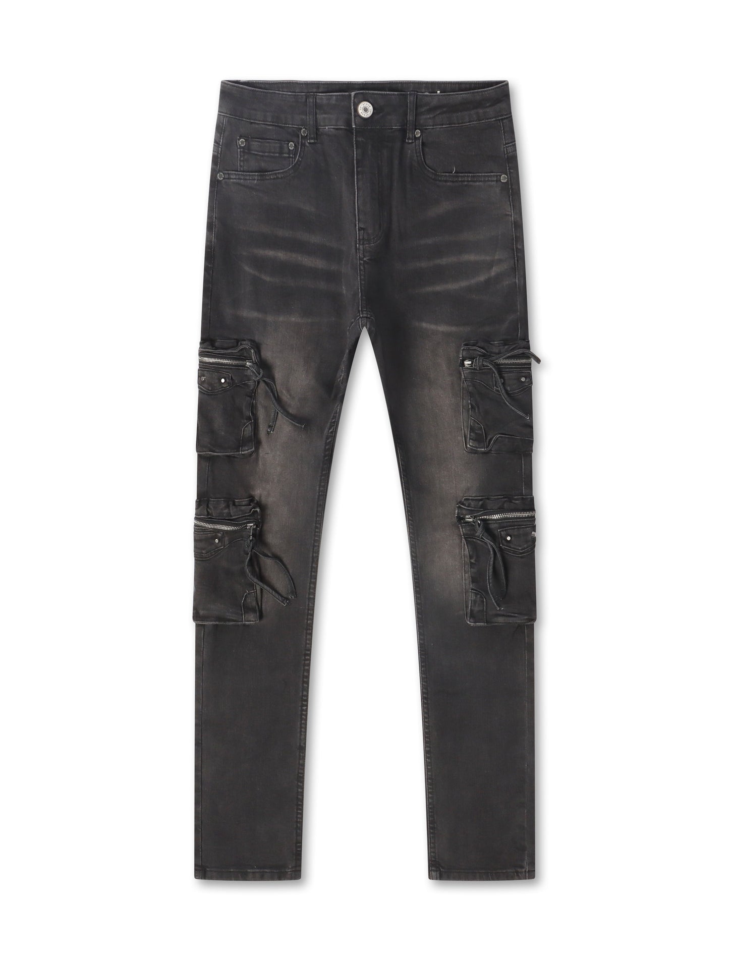 Serenede Poppy Cargo Skinny Jeans - Black Denim Exchange