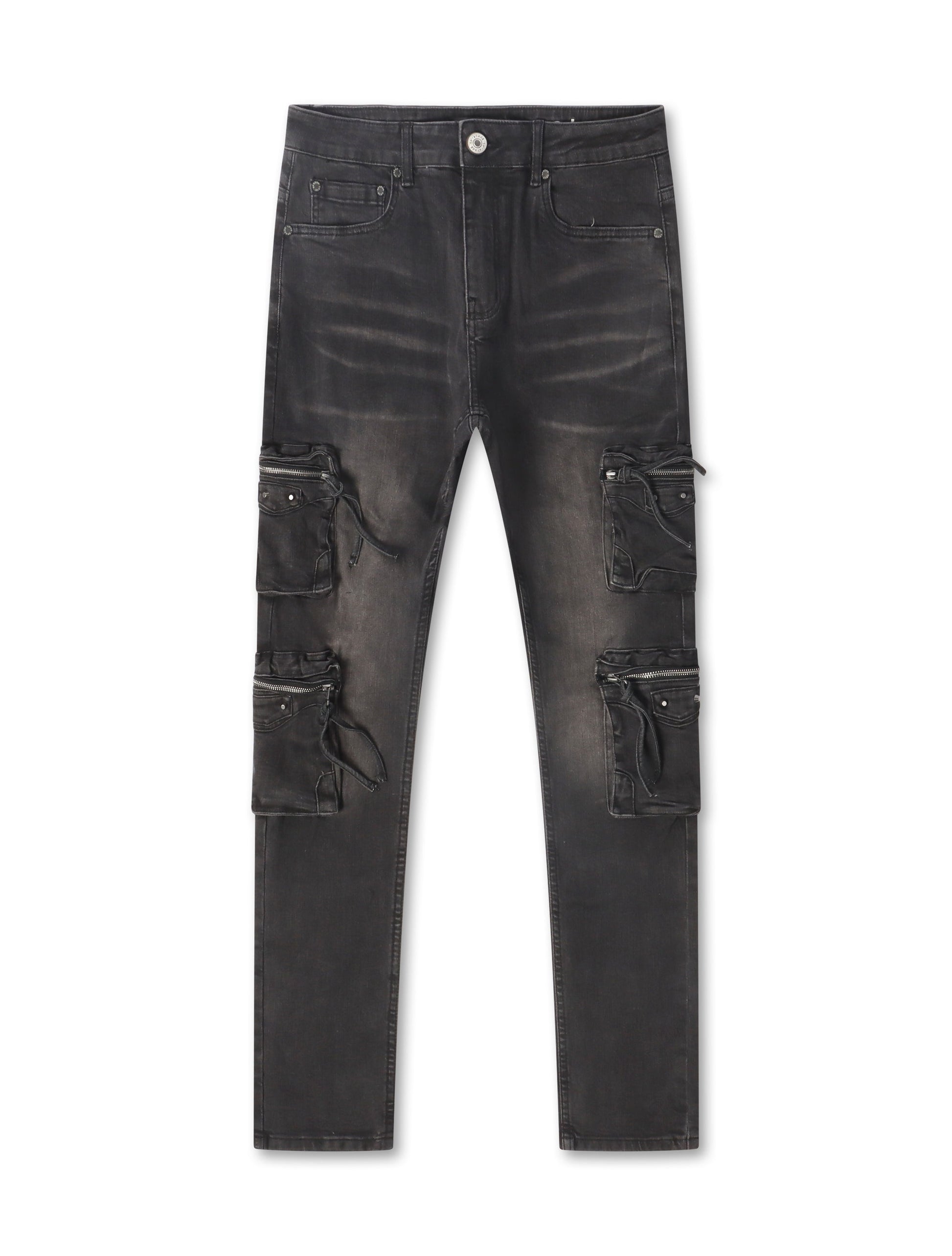 Serenede Poppy Cargo Skinny Jeans - Black Denim Exchange