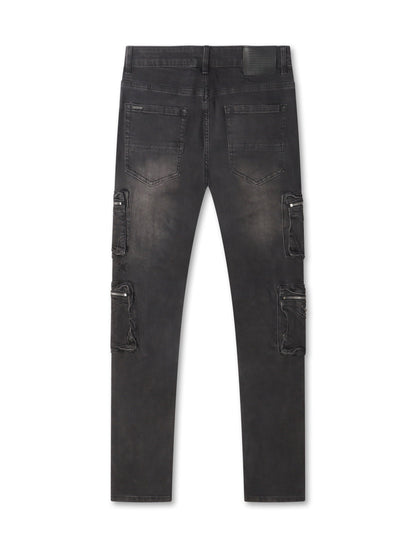 Serenede Poppy Cargo Skinny Jeans - Black Denim Exchange
