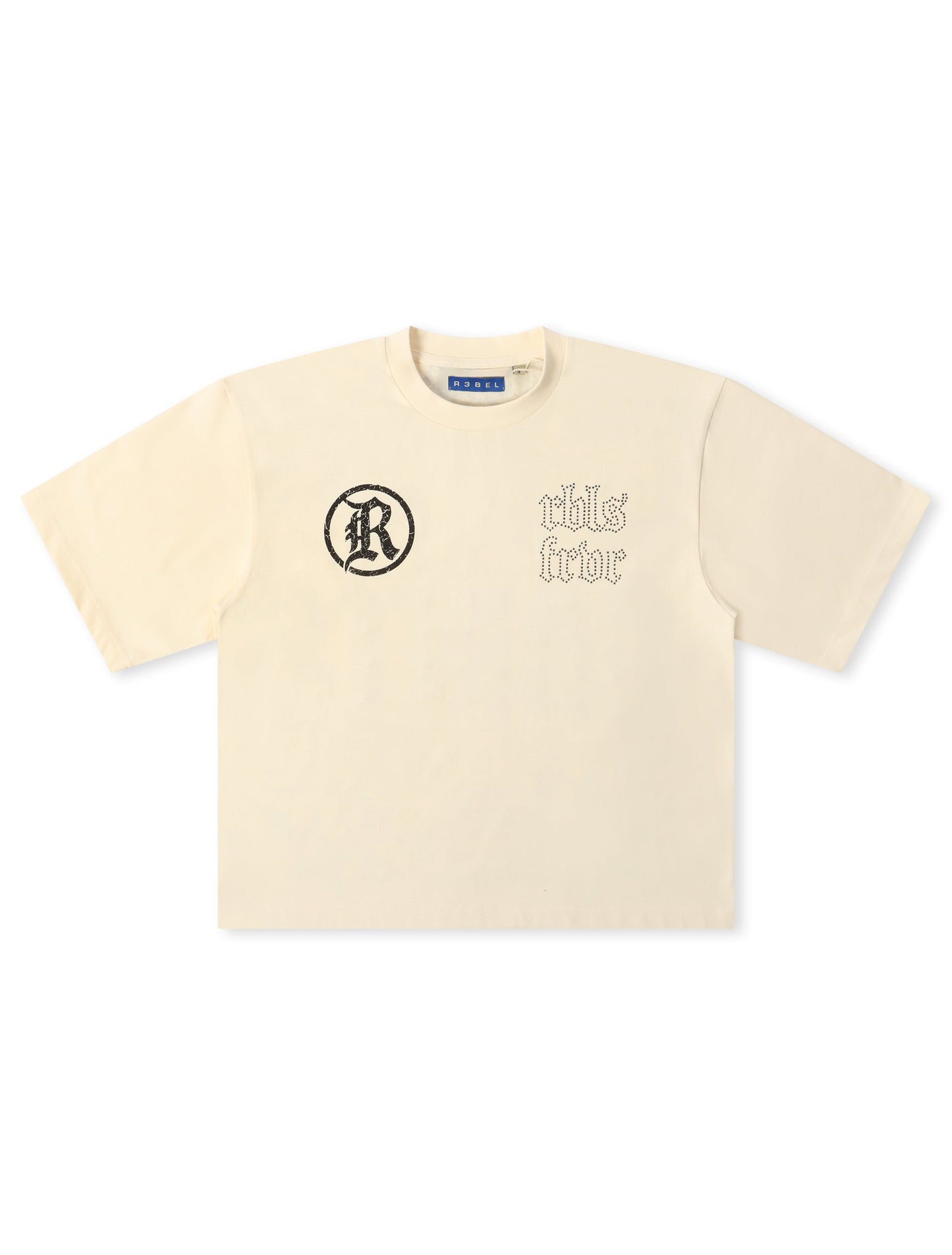 Rebel Denim Developmental Saints Cropped Tee - Cream Denim Exchange