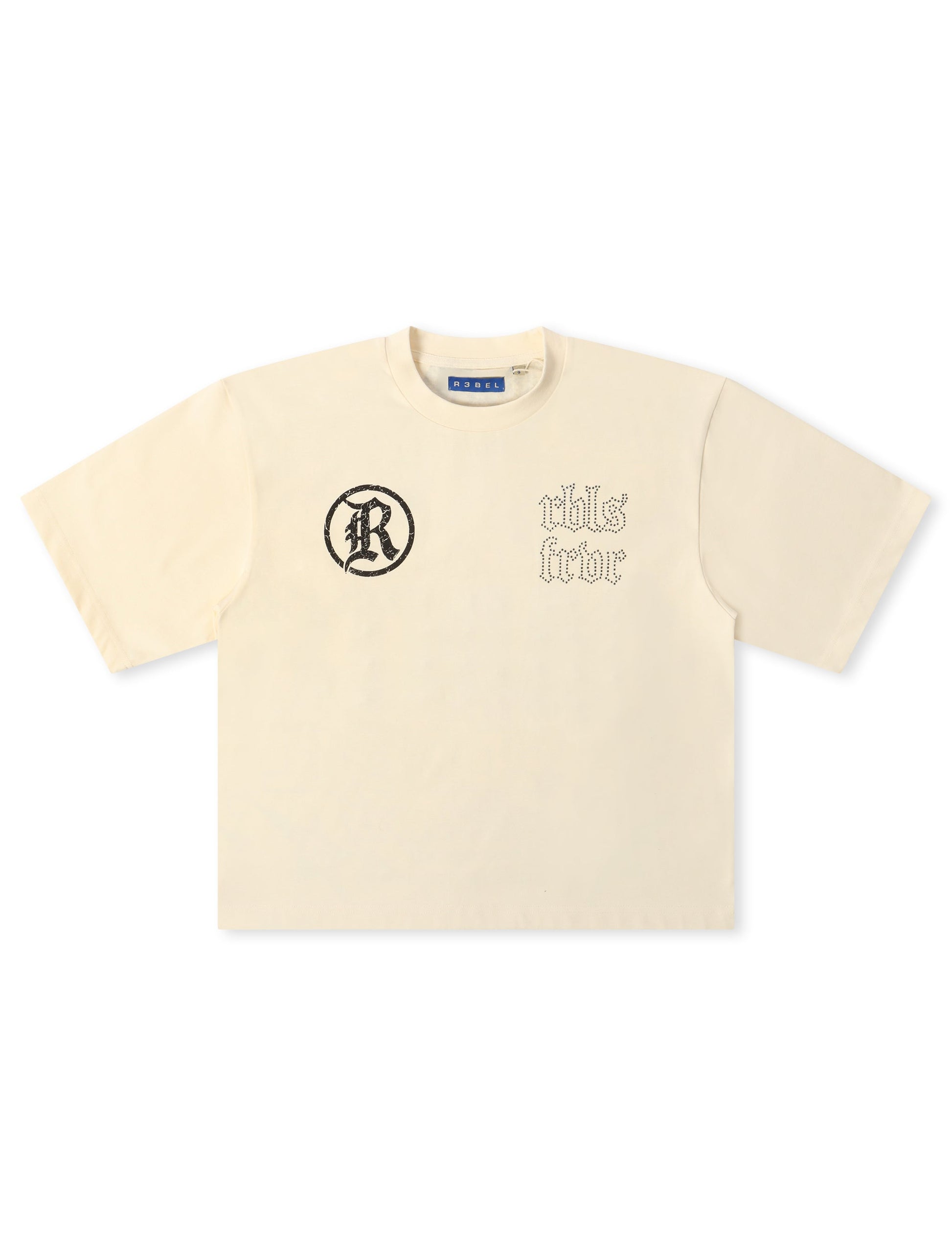 Rebel Denim Developmental Saints Cropped Tee - Cream Denim Exchange