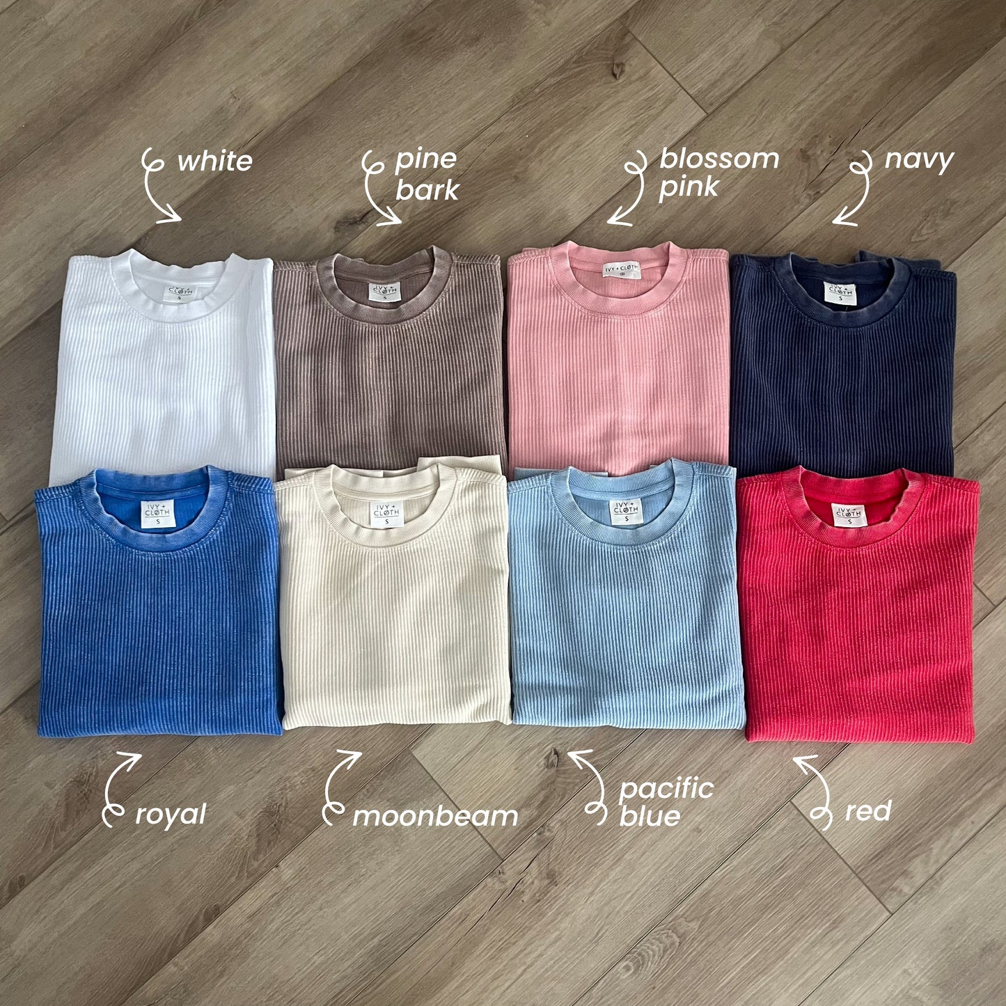 Red Oversized Corded Crew Ivy + Cloth
