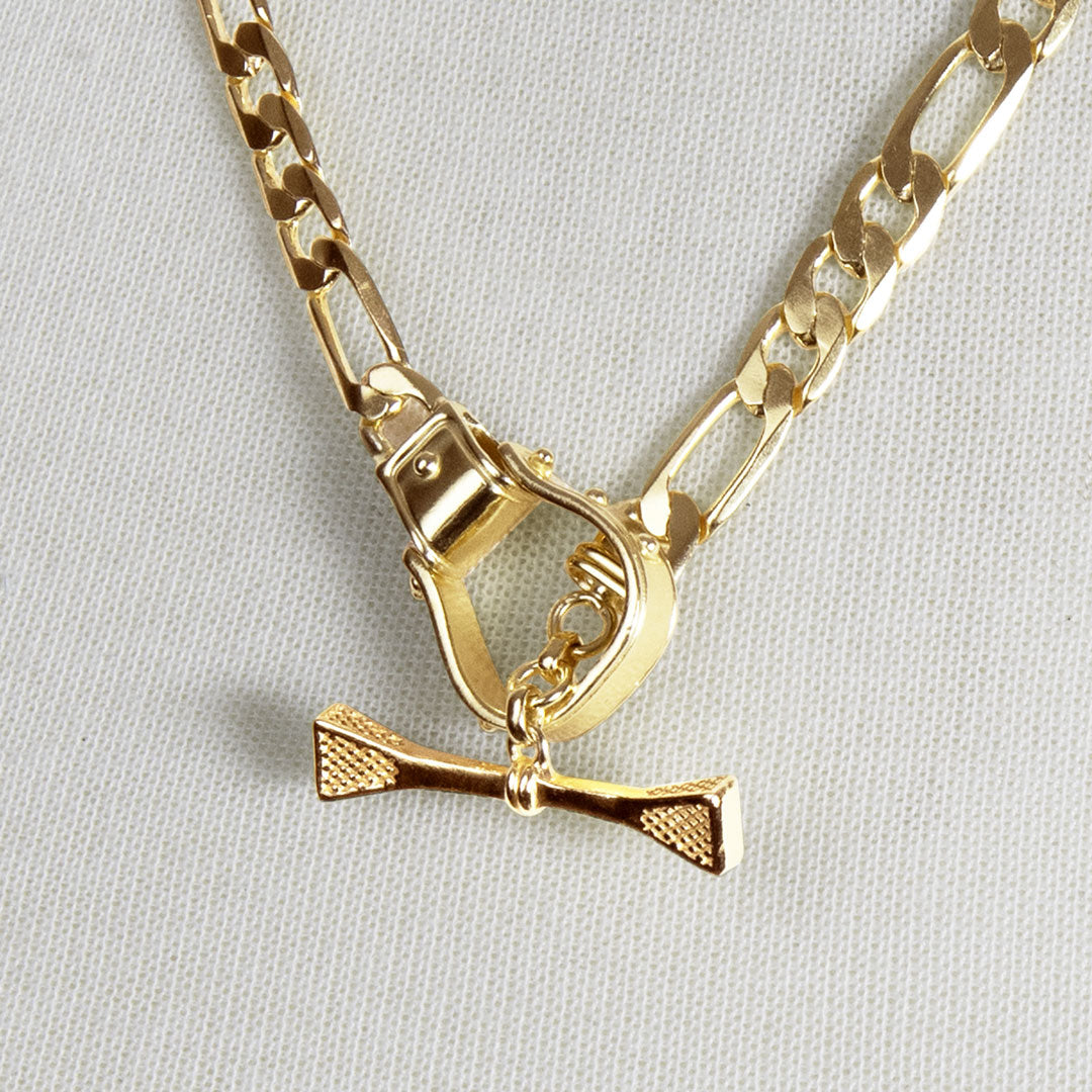 Cortina - Cuban Chain Western Stirrup Bracelet in Gold Urban-Equestrian