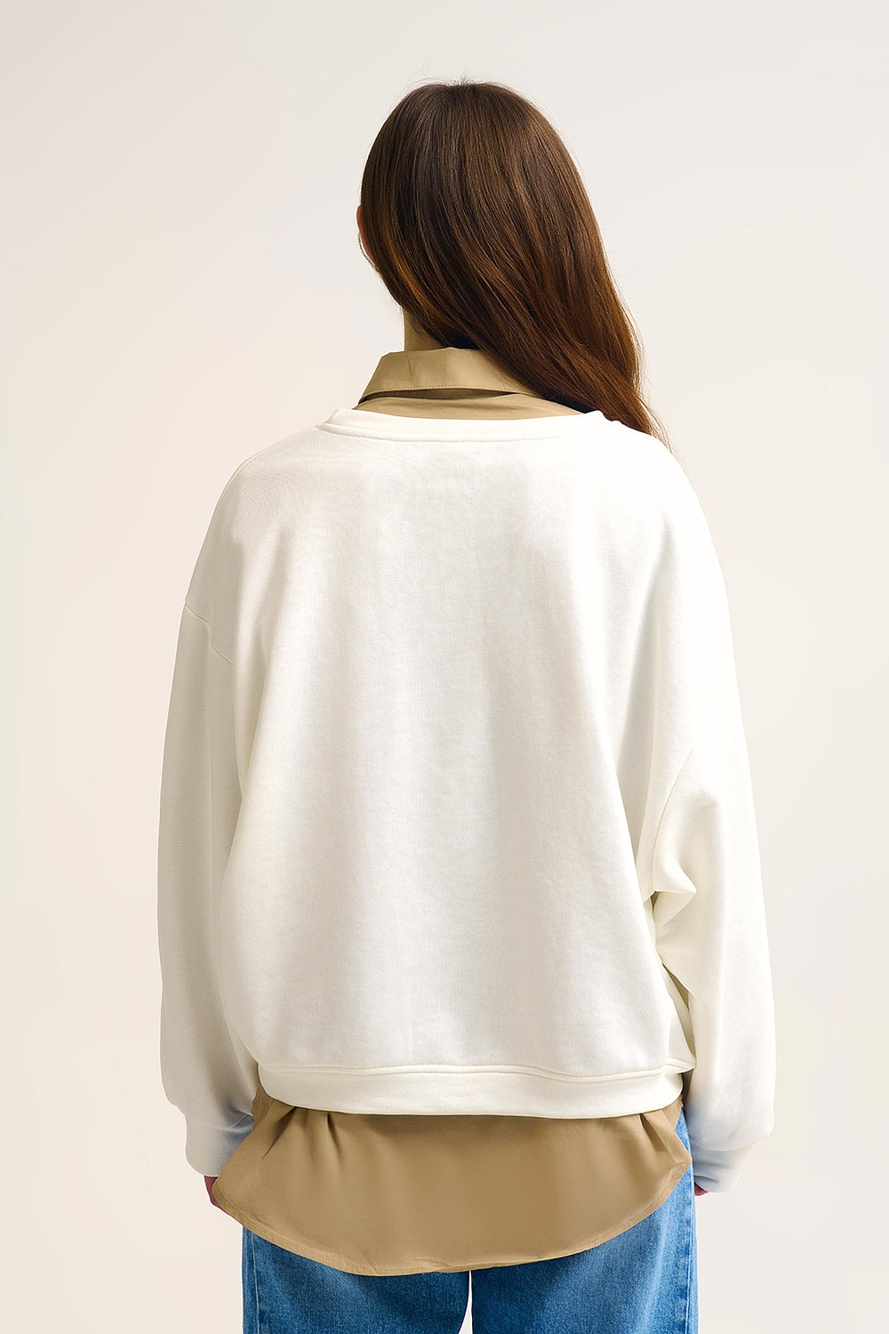 Côte d’Azur Embroidered Cream Sweatshirt Q2store