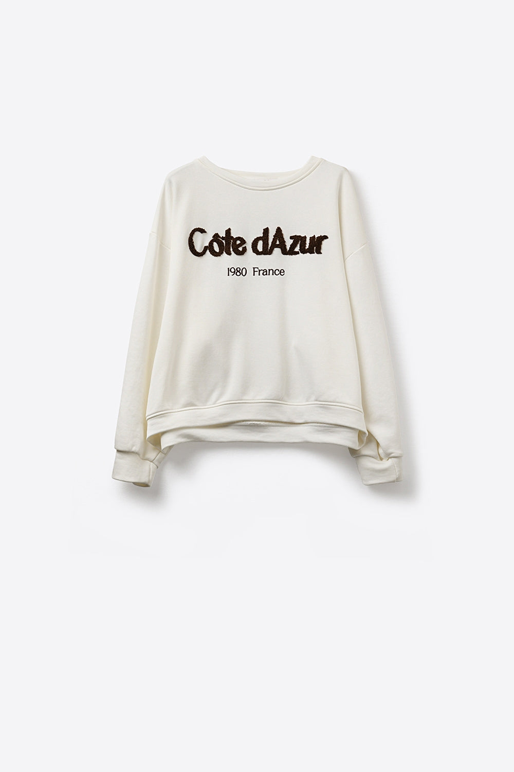 Côte d’Azur Embroidered Cream Sweatshirt Q2store