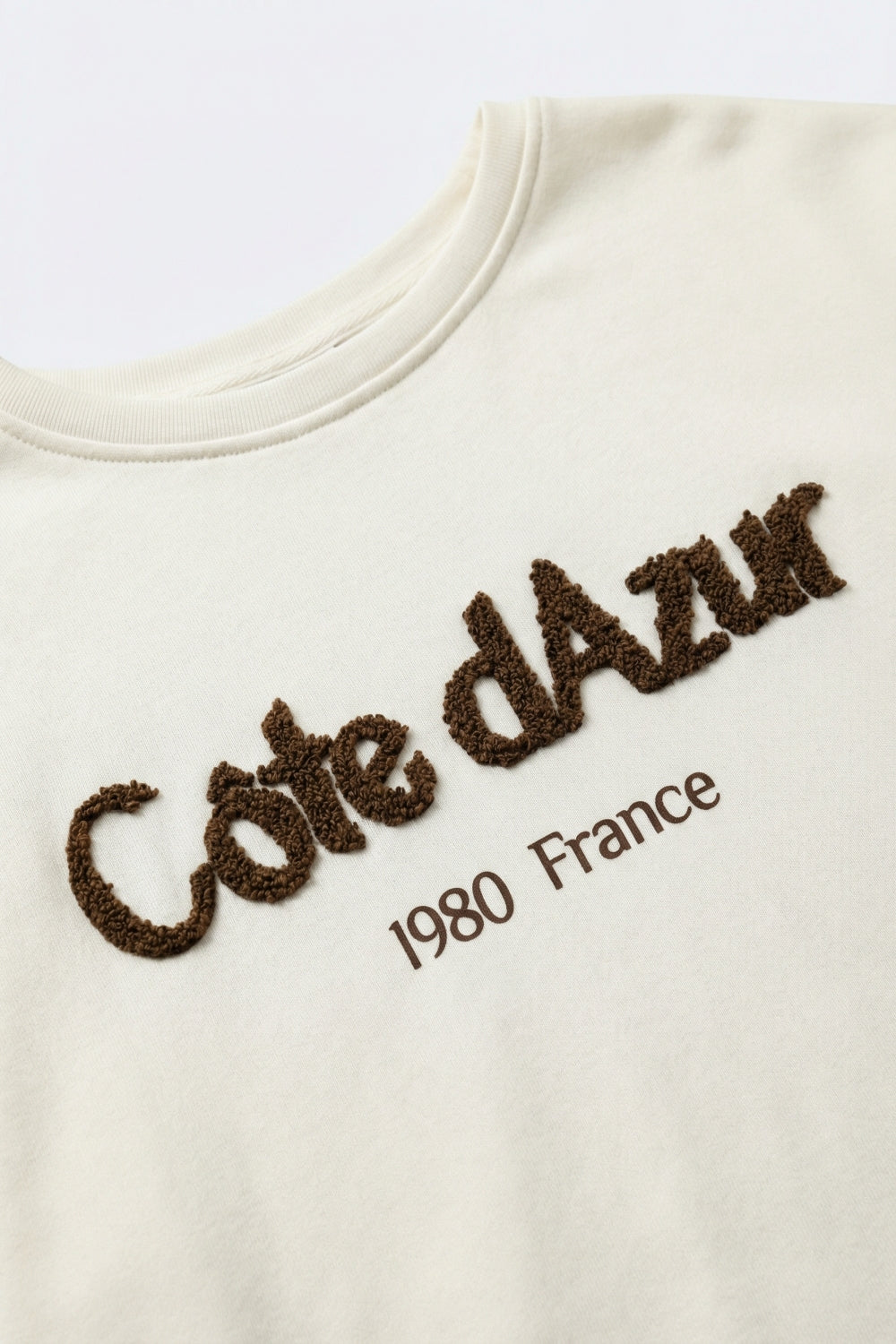 Côte d’Azur Embroidered Cream Sweatshirt Q2store