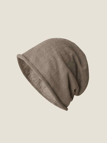 Cotton Linen Slouchy Beanie Lightweight Breathable Casual Hat