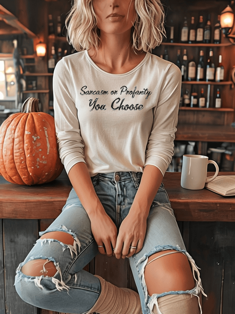 Serve Up Attitude Womens Jersey Long Sleeve Tee with Sarcasm or Profanity Country in My Heart