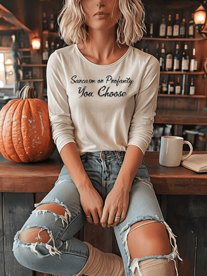Serve Up Attitude Womens Jersey Long Sleeve Tee with Sarcasm or Profanity Country in My Heart