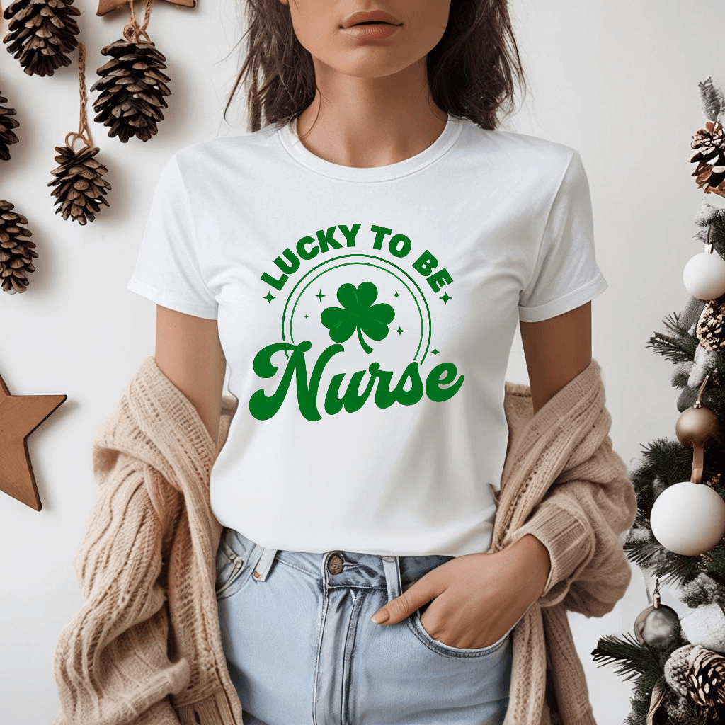 Lucky to Be a Nurse Women's T-Shirt Celebrate St Patricks Day in Style! Country in My Heart