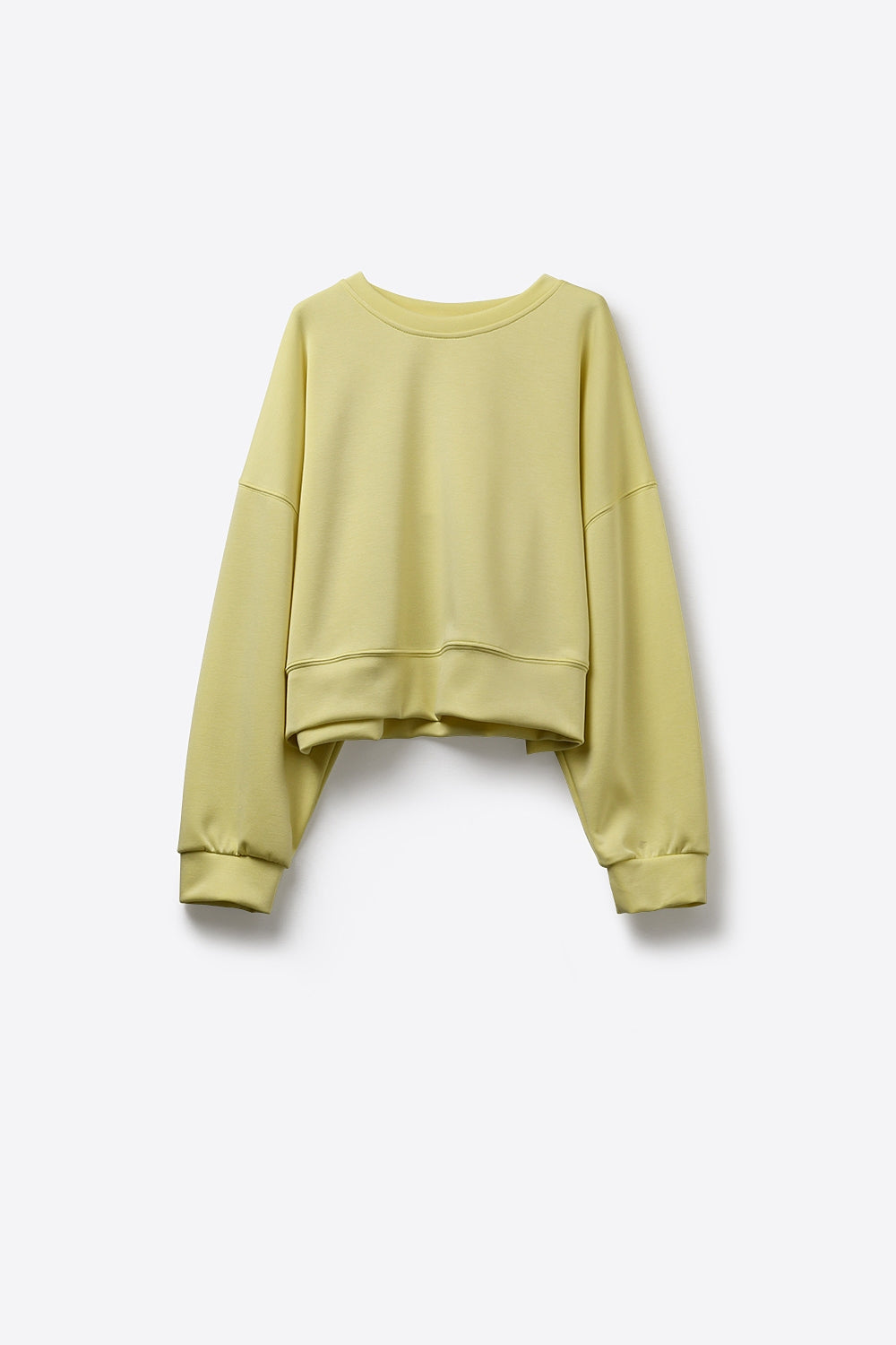 Crew Neck Dropped Shoulder Basic Sweatshirt in yellow Q2store