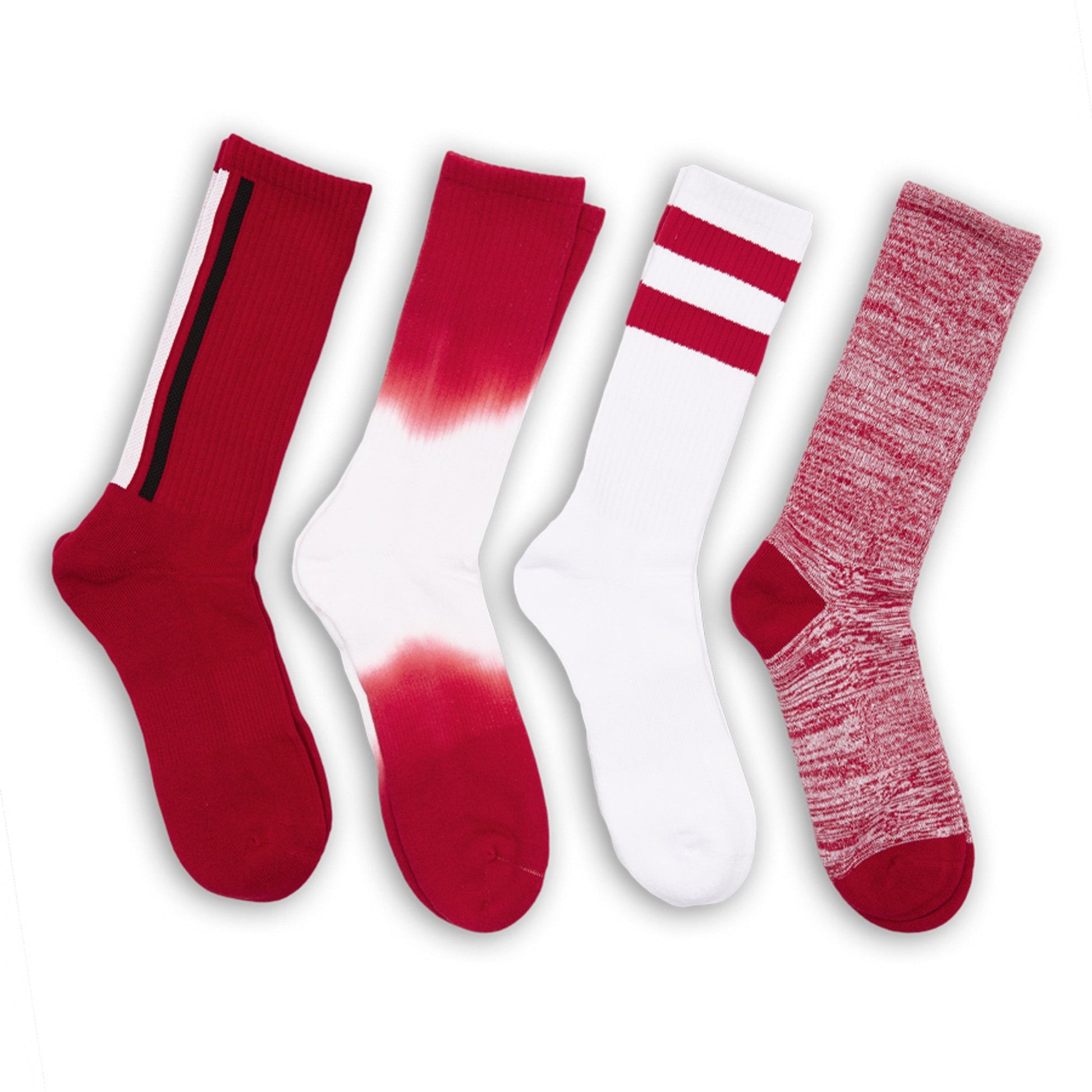 Crimson / White Mixed Socks 8 Pack DeadSoxy