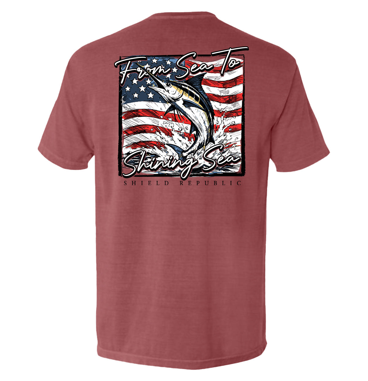 From Sea To Shining Sea Marlin (Back Print) Shield Republic
