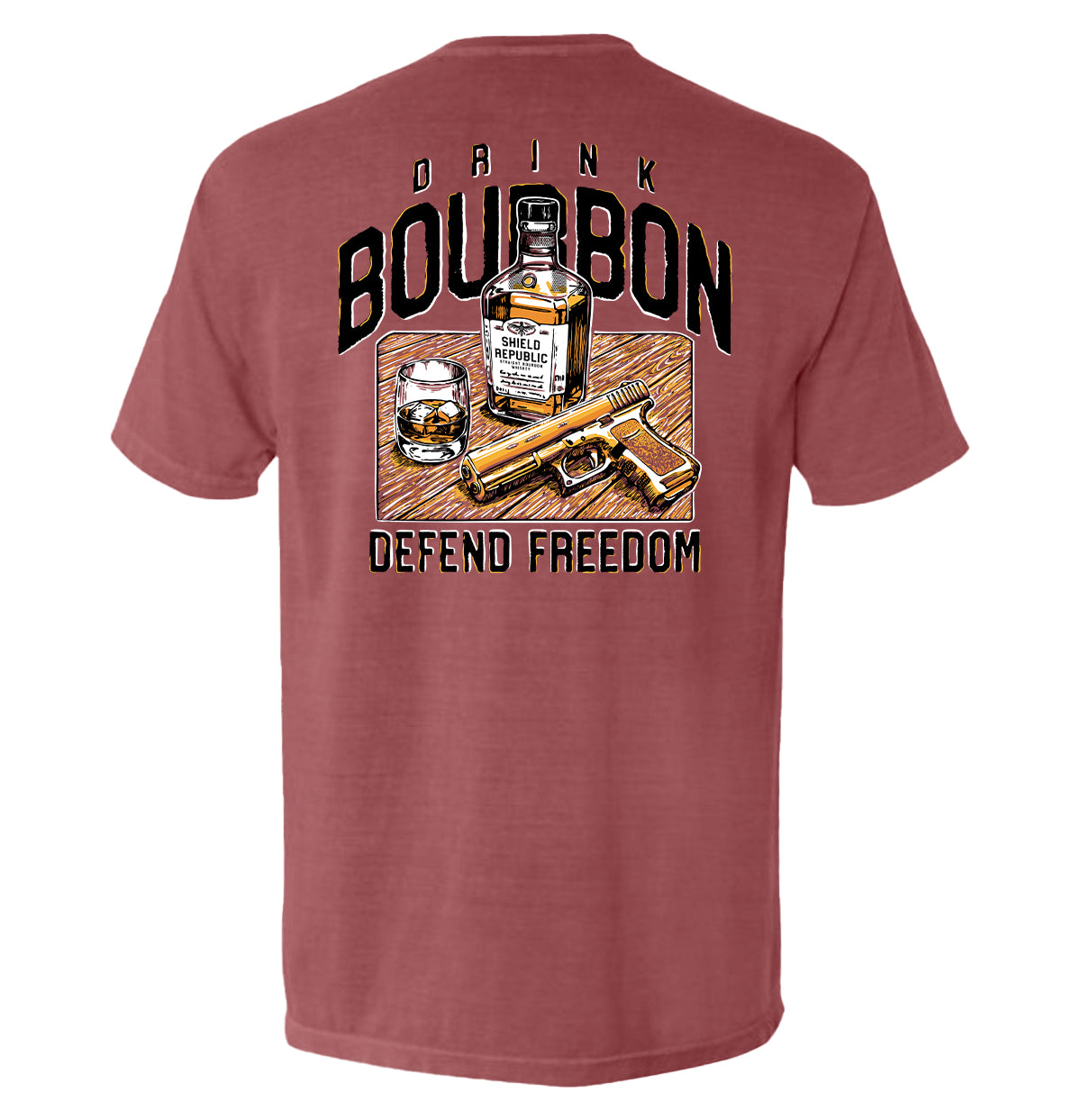 Drink Bourbon Defend Freedom Shield Republic
