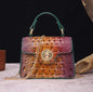 Crocodile Print Leather Handbag | Luxury Handcrafted with Locking Flap Country in My Heart