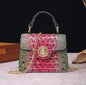 Crocodile Print Leather Handbag | Luxury Handcrafted with Locking Flap Country in My Heart