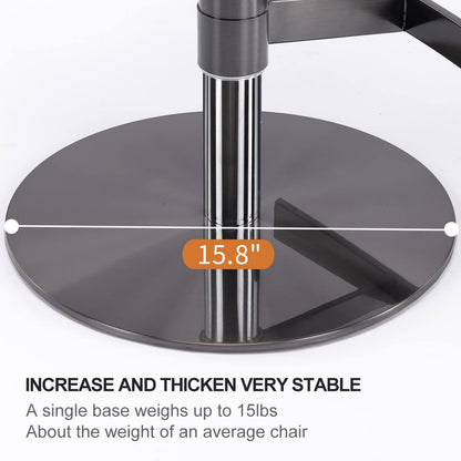 Modern leather bar chair with black titanium stainless steel backrest, adjustable height by rotation (1 piece in brown)