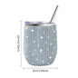 12oz Diamond Wine Tumbler With Sealed Lid Vacuum Thermo Beer Mug Cup Stainless Steel Mug Cup Champagne Party Bridemaid Gift