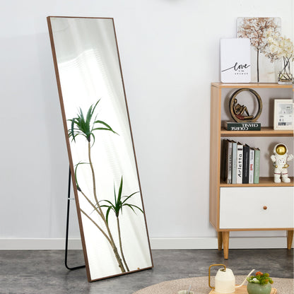 60x17 Brown Solid Wood Frame Full-length Mirror, Dressing Mirror, Bedroom Home Porch