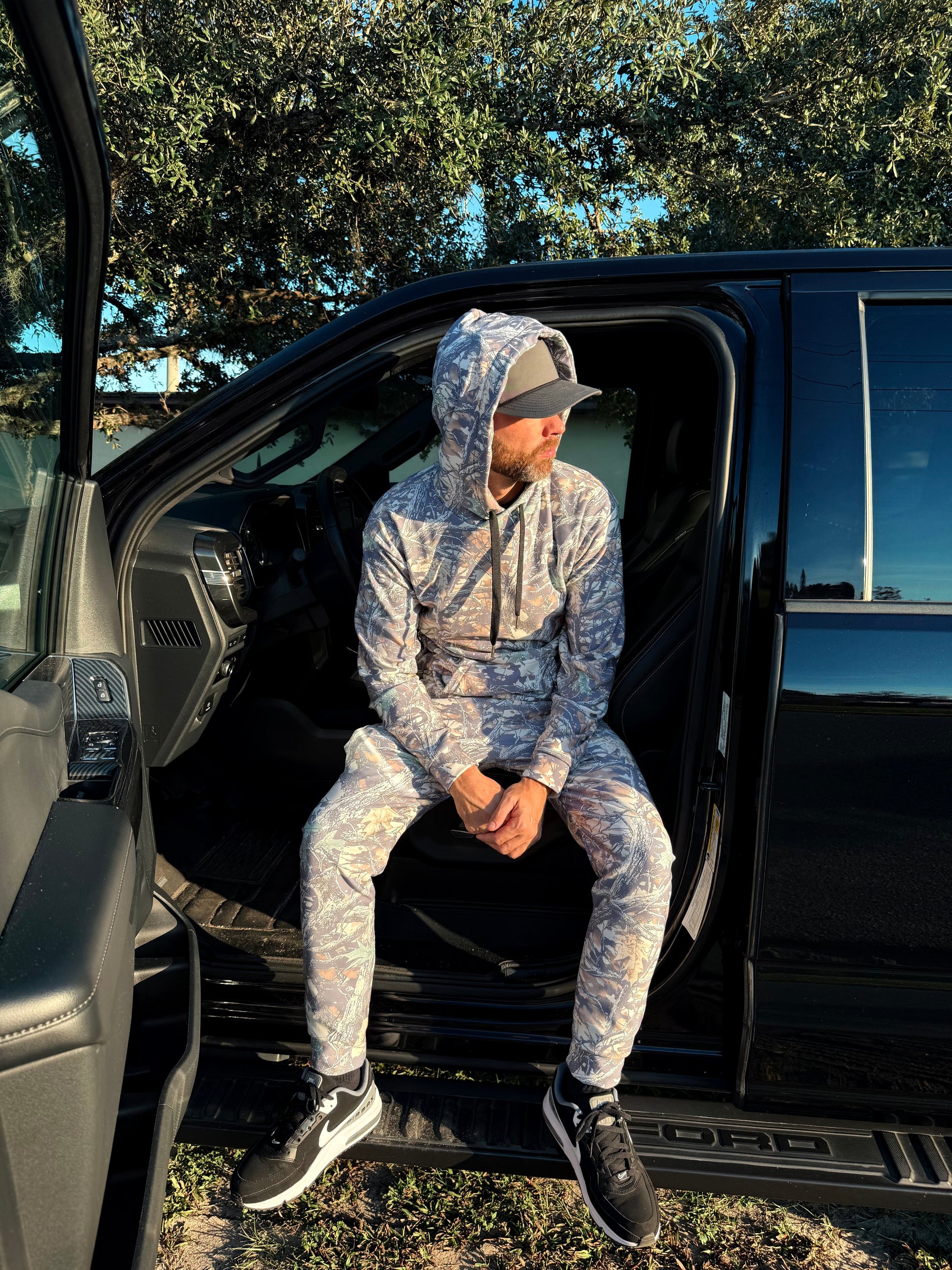 Faded Camo Wide String Hoodie Luckless Outfitters
