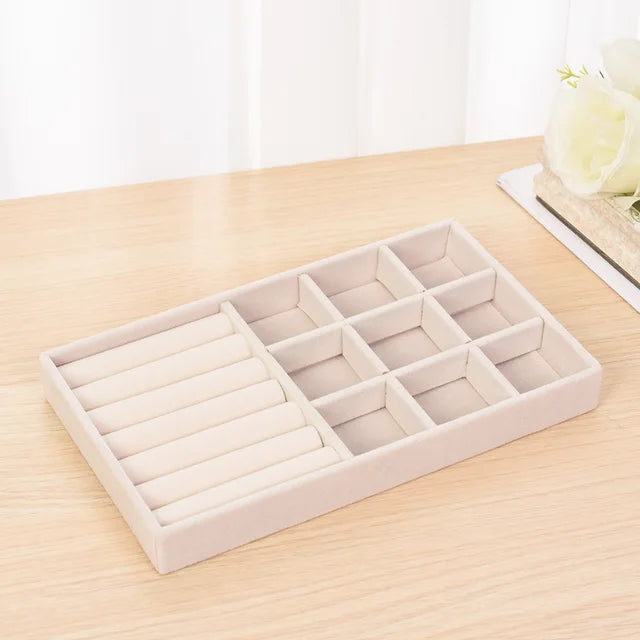 Plush jewelry storage box jewelry box rings earrings bracelets necklaces storage display shelf