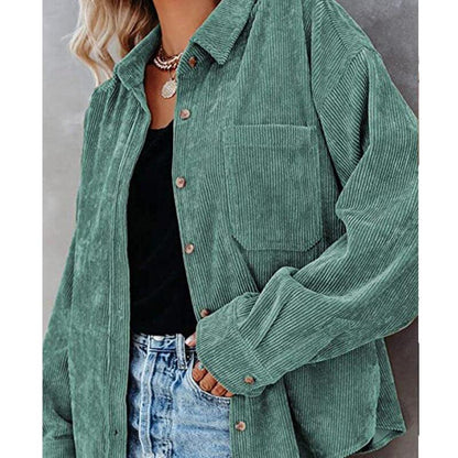 Corduroy Country Chic Shirt – Stylish Single-Breasted Cowgirl Shirt Country in My Heart