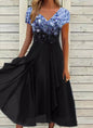 Serene Blooms Chiffon Patchwork Dress | Elegant Floral Dress for Summer Country in My Heart