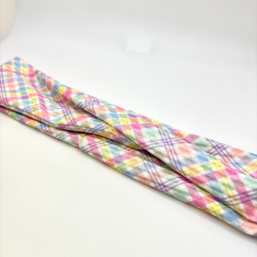 Oopsie Easter Plaid Ribbed Headband Enchanted Scrunch