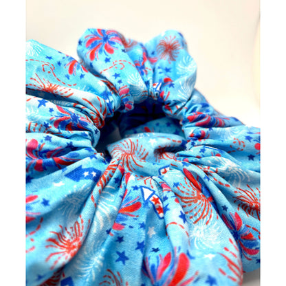 Blue Fireworks 4th of July Scrunchie Enchanted Scrunch