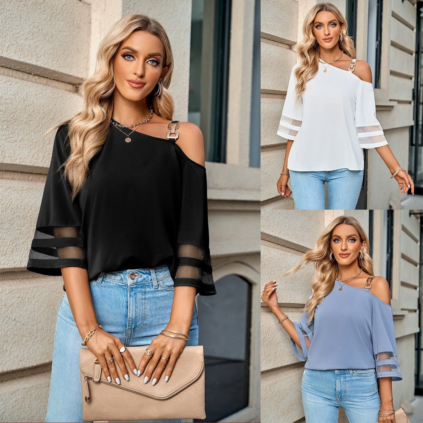Western Chic One Shoulder Blouse Country in My Heart