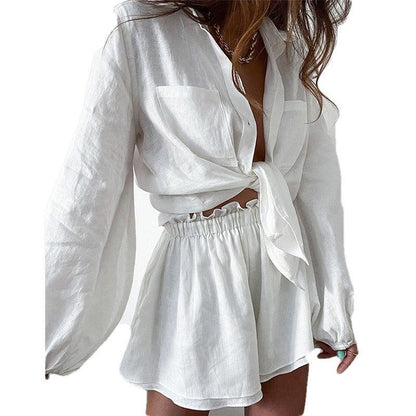 Casual Ruffled Edge Shorts Shirt Set | Country Girl Style for Spring & Summer Country in My Heart
