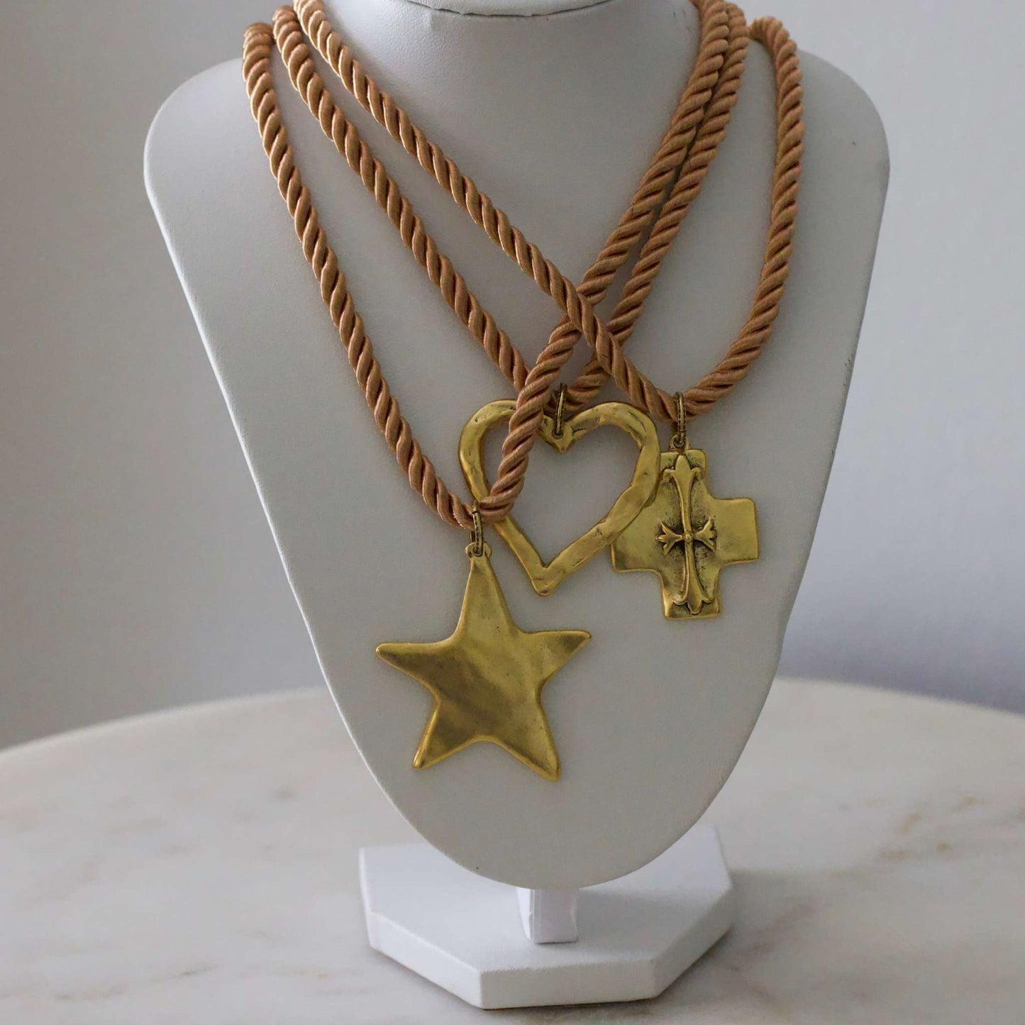 Silk Cord Pendant Necklace 24K Gold Plated Deep South Originals