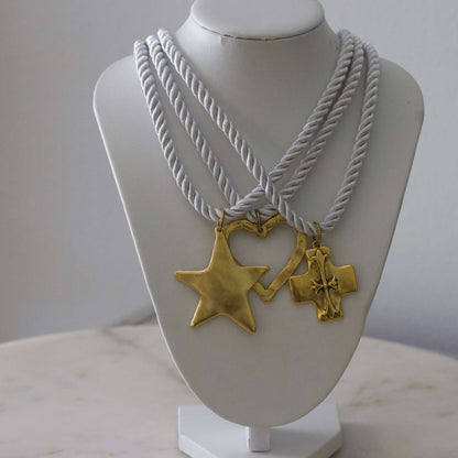 Silk Cord Pendant Necklace 24K Gold Plated Deep South Originals