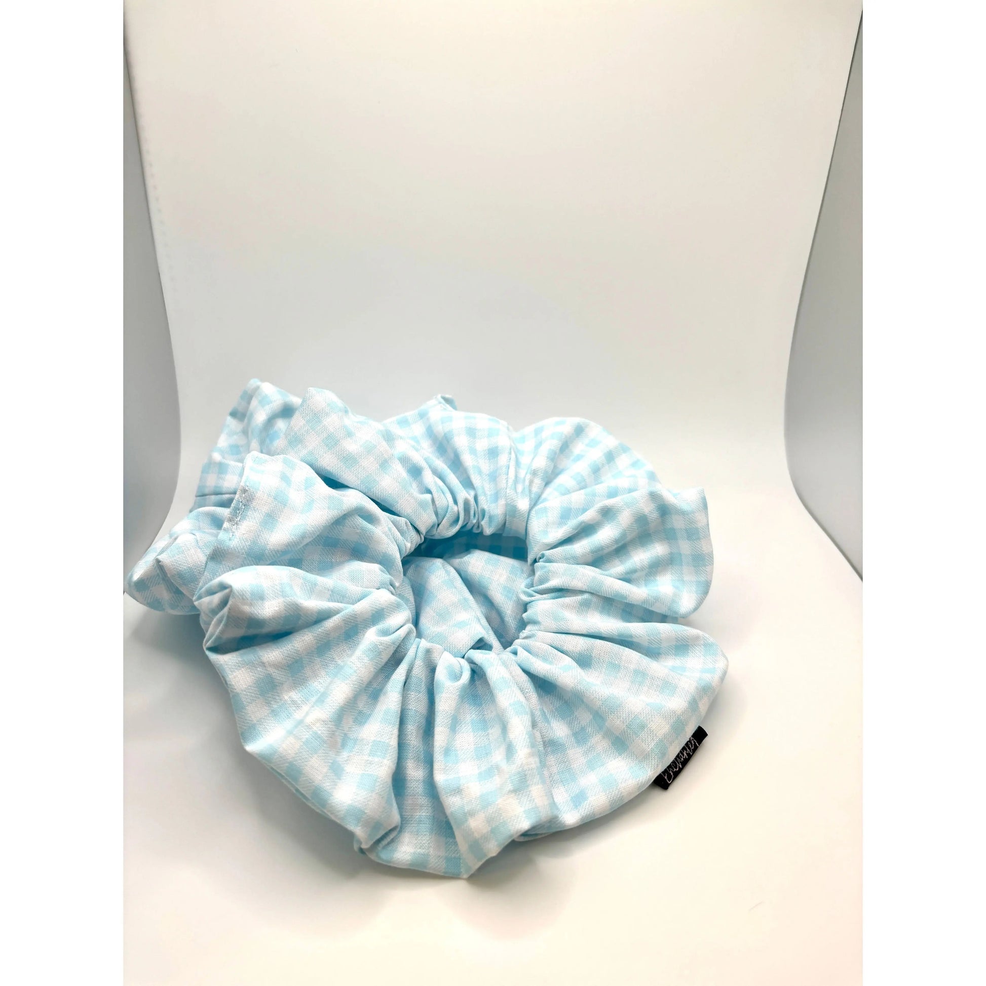 Light Blue Gingham Spring Scrunchie Enchanted Scrunch