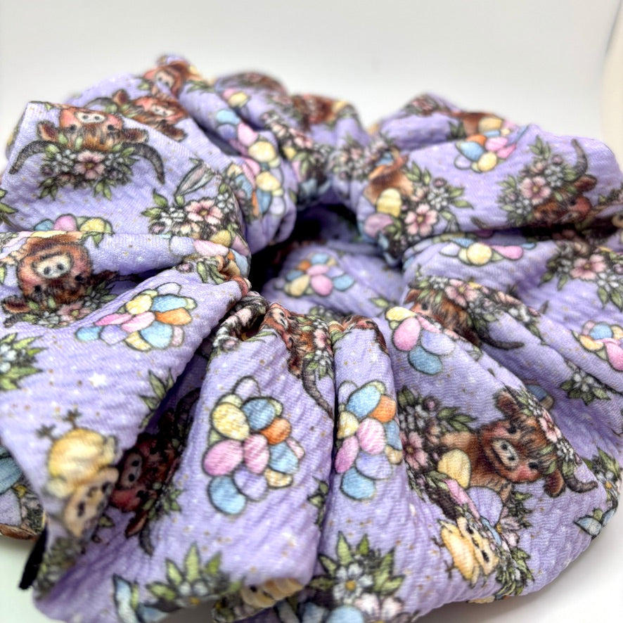 Highland Cow Easter Bullet Scrunchie Enchanted Scrunch