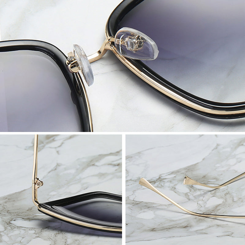 Big Cat Eye Sunglasses Women Black Mirror Sun Glasses FitiqueFit