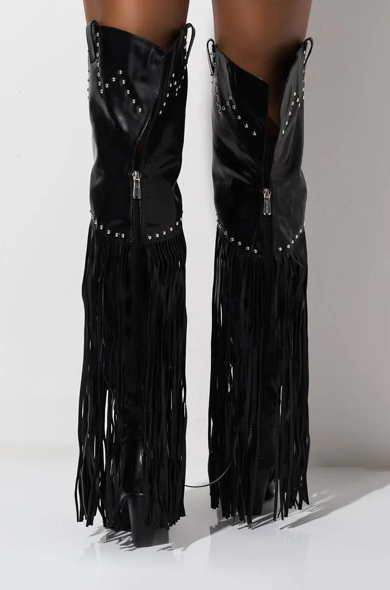 Vintage Fringe Over-the-Knee Boots Country in My Heart