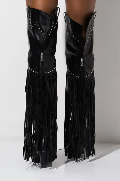 Vintage Fringe Over-the-Knee Boots Country in My Heart